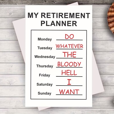 Retiring Card For Men & Women Funny My Retirement Planner Design Gift Card