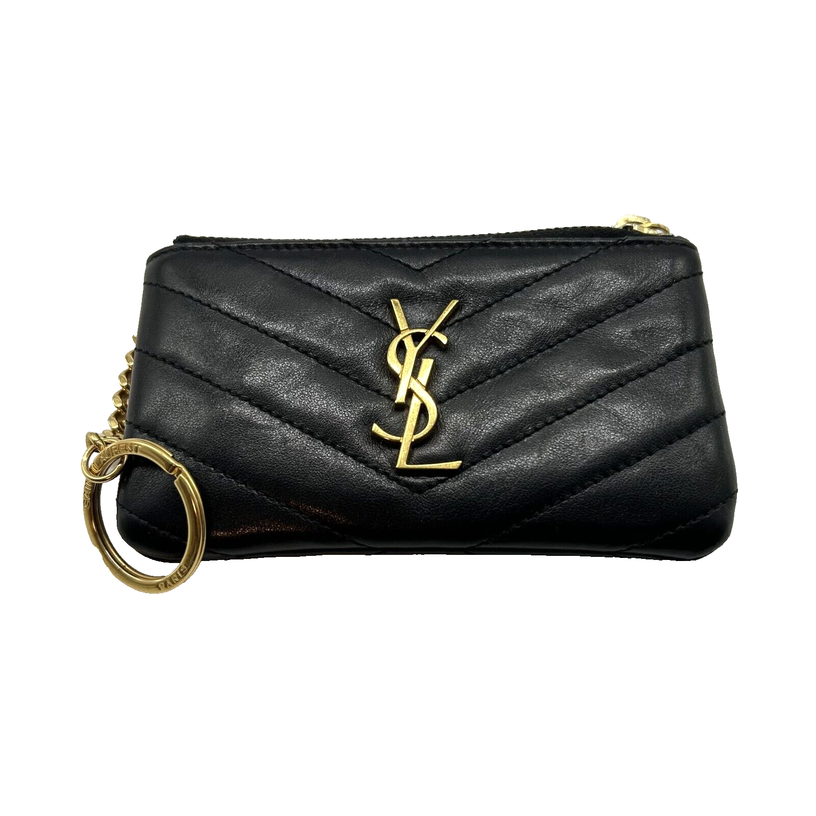 YSL ブラックレザーコインケース