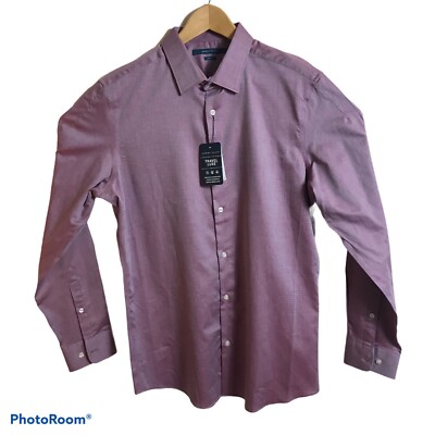 Perry Ellis Shirt Mens Big 2X L/S Travel Luxe Wrinkle Stain Water Resistant $59