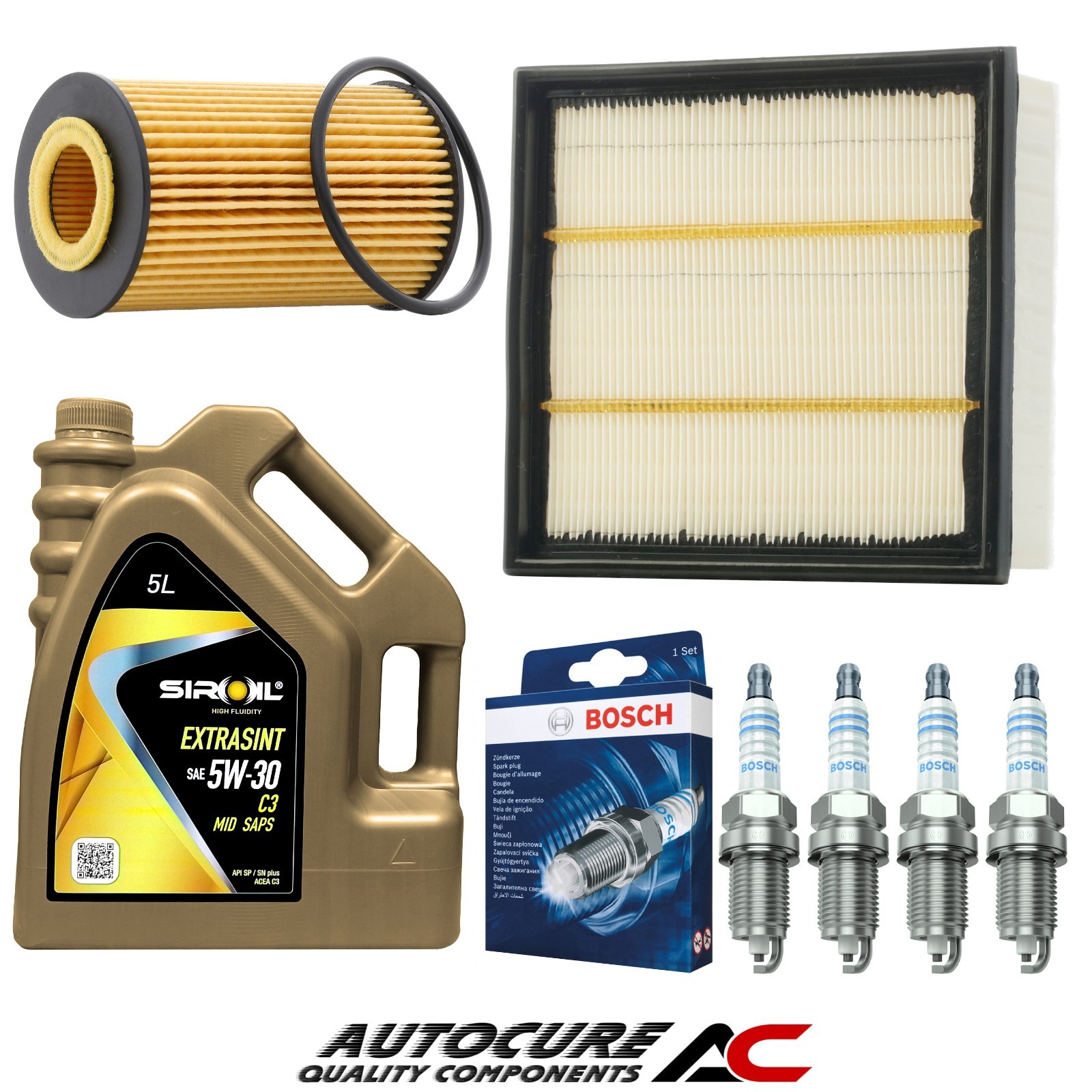 FOR VAUXHALL CORSA E 1.4 PETROL 2014-2019 FILTER SERVICE KIT BOSCH SPARK PLUGS