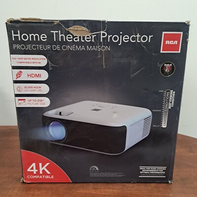 RCA RPJ275 Native 1080P 4K Compatible Home Theater Projector (1920 X 1080) NEW 