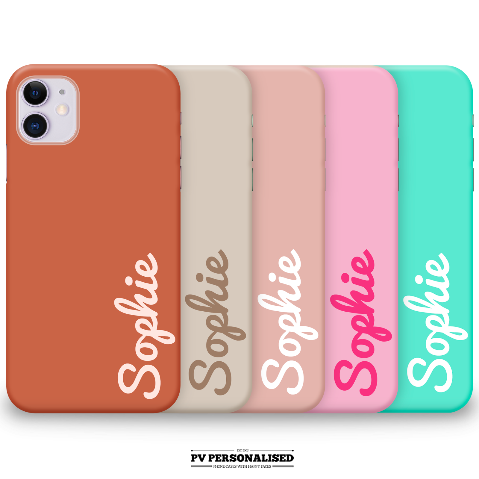 Personalised Pastel Phone Case Name Hard Cover For iPhone 11 12 13 Pro Max XR 8