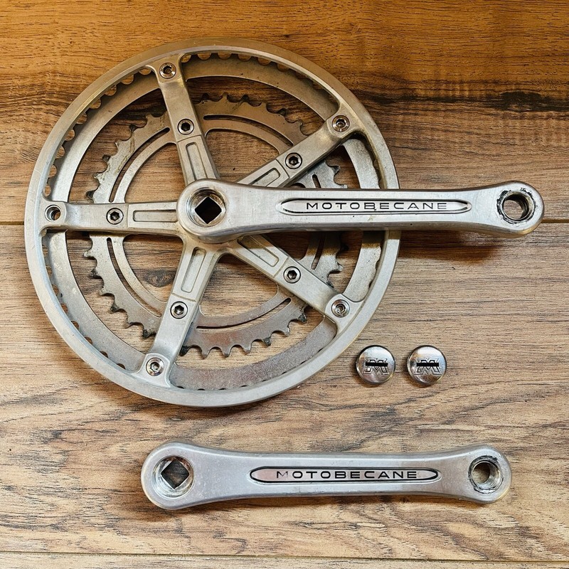 Vintage 1980 Motobecane by SR Crankset 170 52 40 Chainguard Square Taper 9/16
