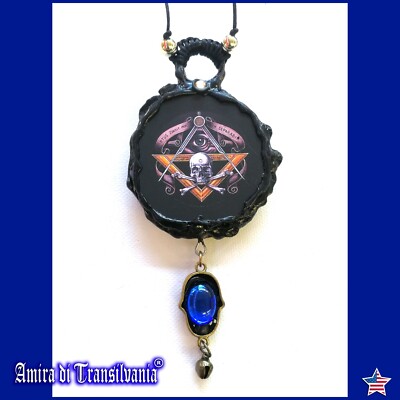 masonic pendant freemasonry talisman amulet necklace lodge jewelry skull & bones