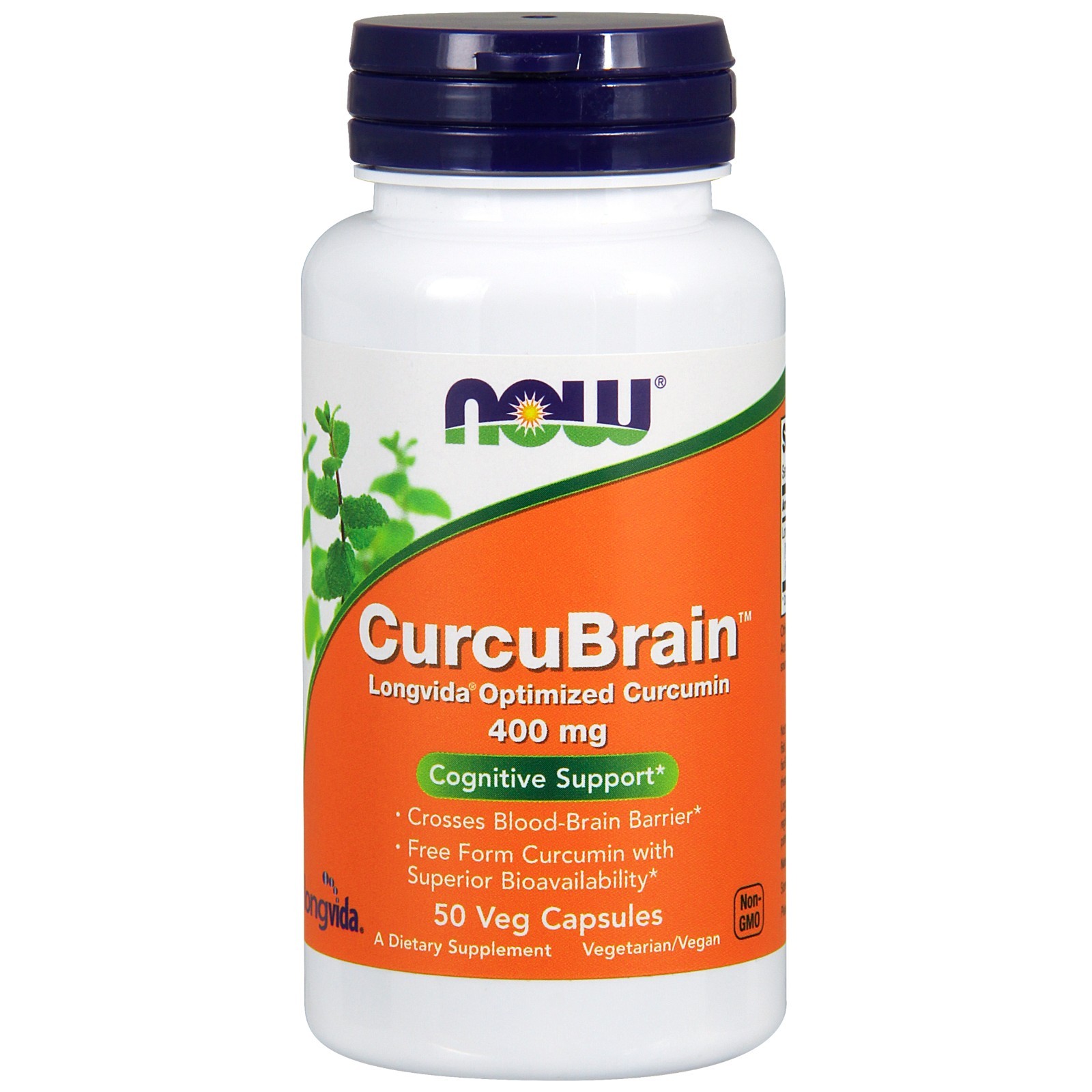 NOW Foods CurcuBrain 400 мг, 50 растительных капсул