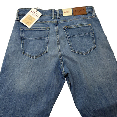 NEW Red Ale by Alesbury Jeans Size 33x34 Light Wash Athletic Fit Relaxed Seat