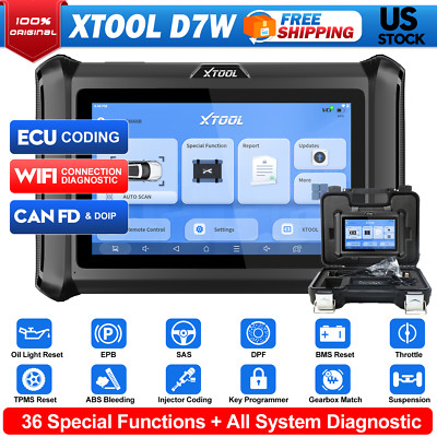 2024 XTOOL D7W Wireless OBD2 Auto All System Diagnostic Scanner Key Coding Tool