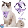 Jolifield No Pull Dog Harness with Leash Set for Small Sized Dog, Reflective Adjustable No Choke Front Clip Cat Vest Harness with Breathable Mesh, Comfortable Soft Padded Pet Vest, Purple S