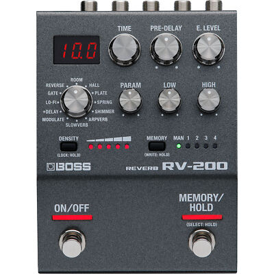BOSS RV-200 Reverb Processor Guitar Effect Pedal with 12 Reverb Algorithms