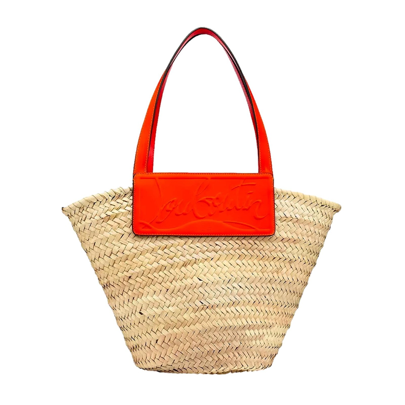 【美品】クリスチャンルブタン Loubishore ラージ ラフィア トート 美品】クリスチャンルブタン Loubishore ラージ ラフィア トート
