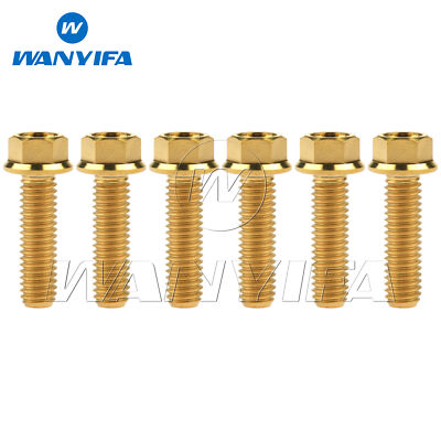 6pcs M8 Titanium Bolt Small Flange Hex Screw 15 20 25 30 35 40 45 50 55 60 65mm