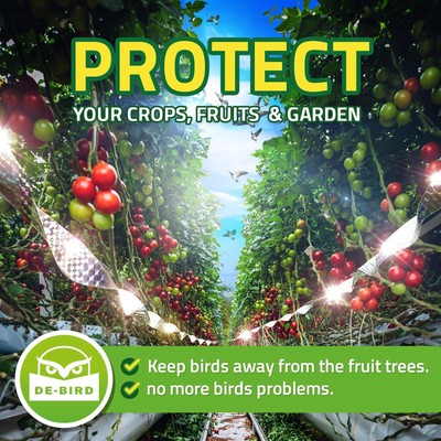 Scare Tape, 350ft Reflective Bird Deterrent, Dual Sided Outdoor Pigeon Control