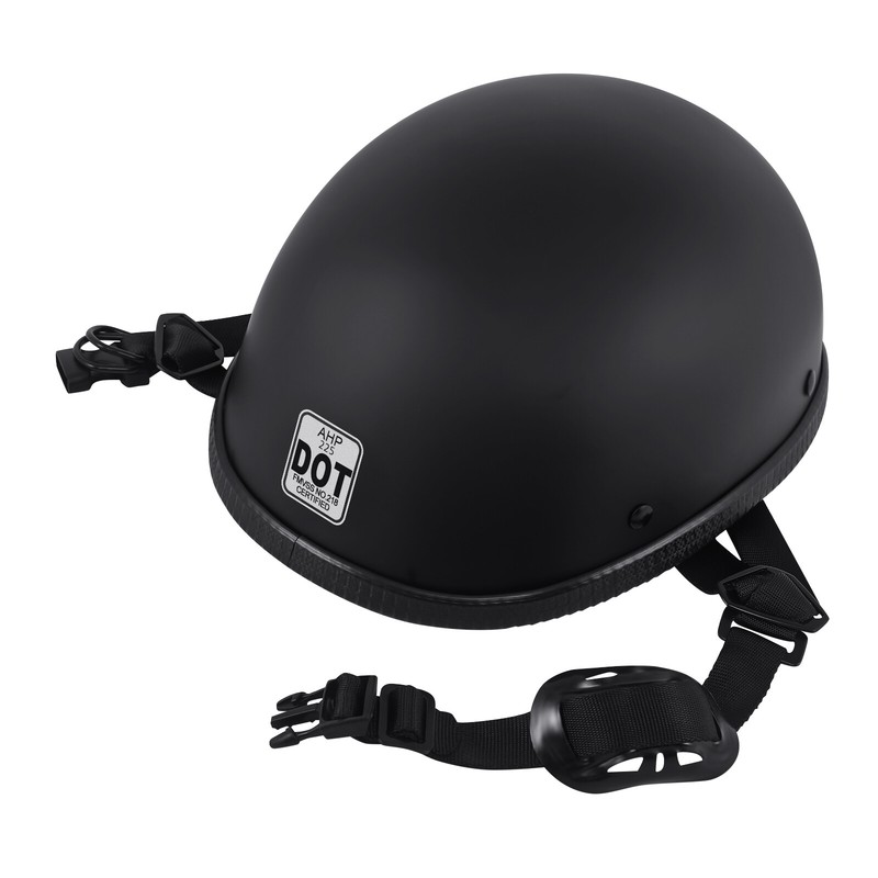 Dot Half Helmet Original Flat Matte Black Motorcycle