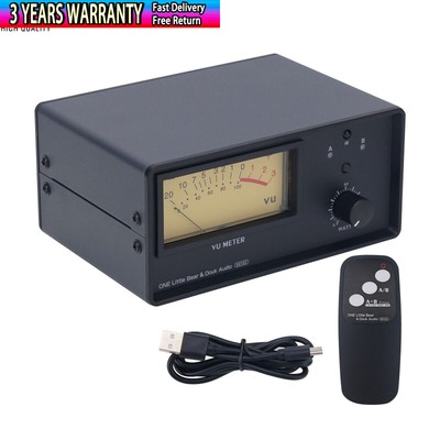 VU102 2 In 1 Out/1 In 2 Out Amplifier Speaker Selector Switch Box VU Level Meter