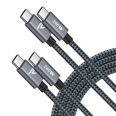 RAMPOW USB C Cable 240W USBC to USB C Cable 6.6ft/2Pack C to C Cable Fast Cha...