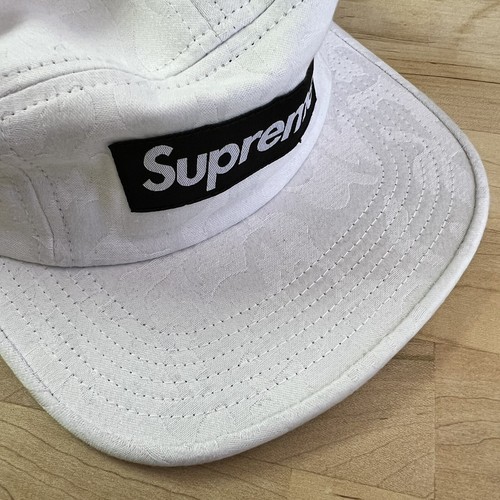 Supreme Jacquard Camo Camp Cap Navy White S/S 14 | eBay