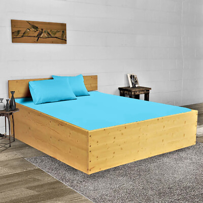 1000TC Hotel Egyptian Cotton Waterbed Sheets Set All Sizes 4 PCs Solid Pattern