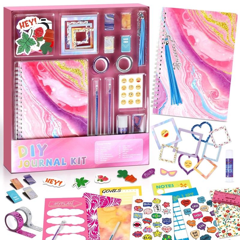 DIY Journal Kit for Girls Ages 8-12, Stationery Journal Set