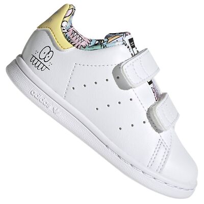 adidas X Kevin Lyons Stan Smith Kinder Sneaker Monster Grafik Schuhe Weiß Gelb