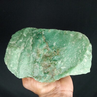 Natural Green Aventurine Stone Rough 6.7 Lbs. Large Crystal Quartz from Brazil