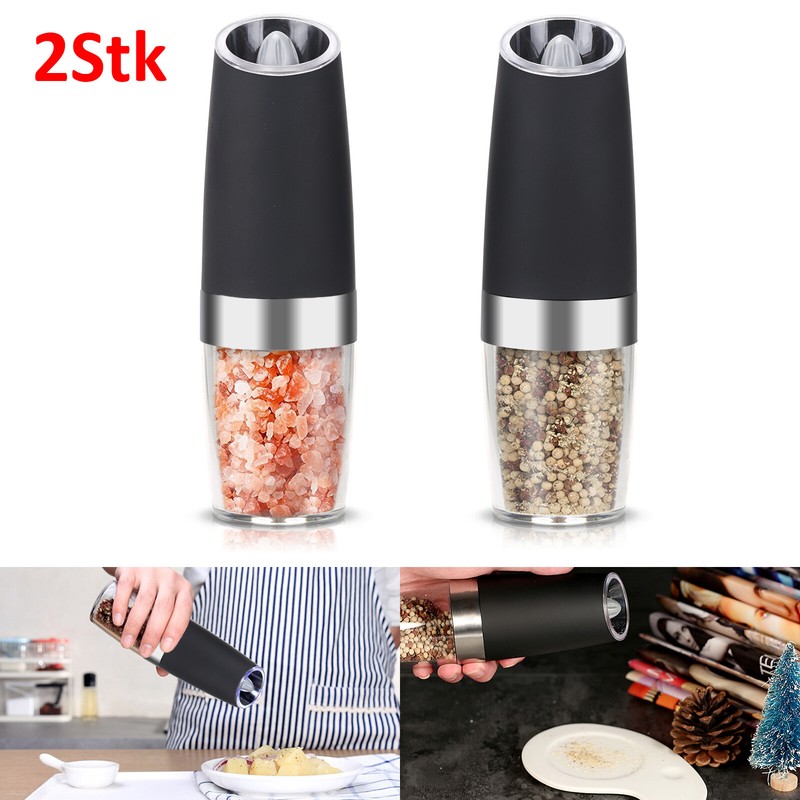 2tlg Set Elektrische Salz- und Pfeffermühlen Salzmühle Pfeffermühle Gewürzmühle