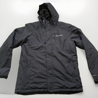 Columbia Mens Tipton Peak Insulated Omni-Tech Hooded Jacket Black Size M EUC