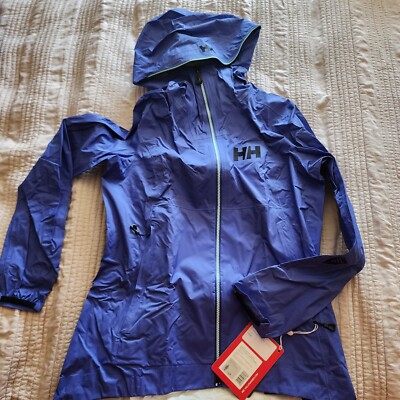 HELLY HANSEN WOMEN ODIN 3D AIR SHELL WATERPROOF BREATHABLE JACKET Small Blue NWT