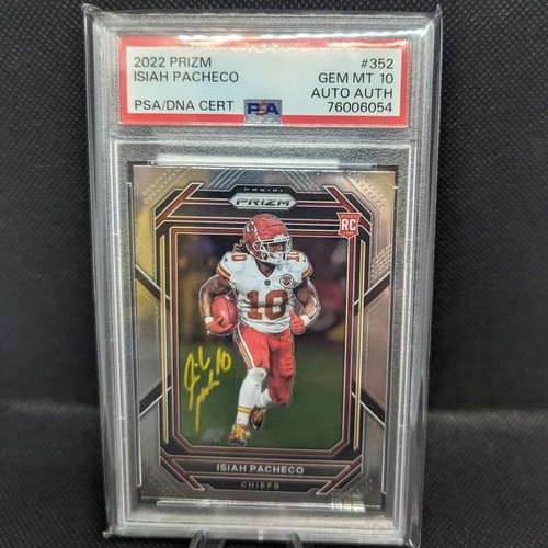 2022 Prizm Isiah Pacheco autographed RC Rookie Card PSA 10