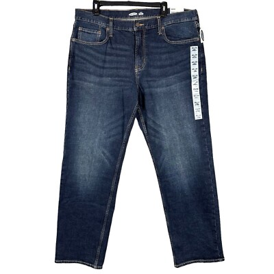NWT Old Navy Jeans Mens 38x32 Loose Built-In Flex Built-in Tough Blue Denim
