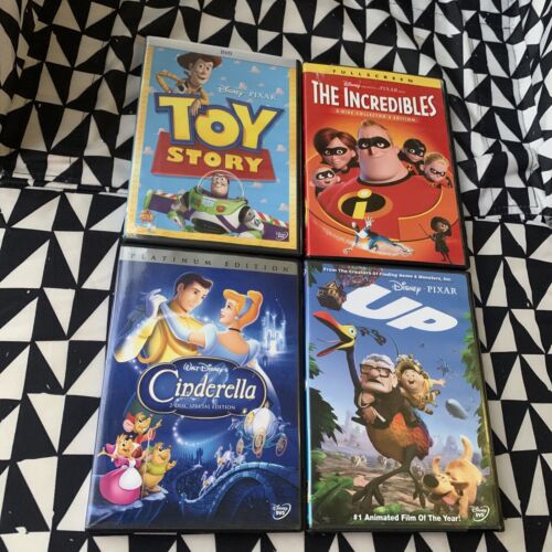 Lot of 4 Disney DVD Movies: Up, Toy Story , The Incredibles , Cinderella | eBay Lot of 4 Disney DVD Movies: Up, Toy Story , The Incredibles , Cinderella | eBay