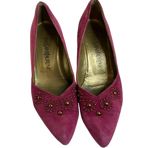 Saint Laurent パンプス 36 Vintage Saint Laurent YSL Pump Shoes Purple Sz US 6 EU 36
