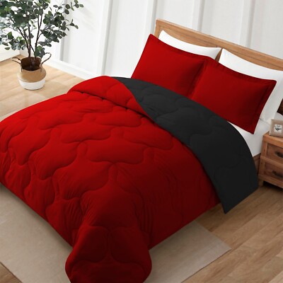 Dual Color Reversible Down Alternative Comforter Sets,  King or Queen Blanket