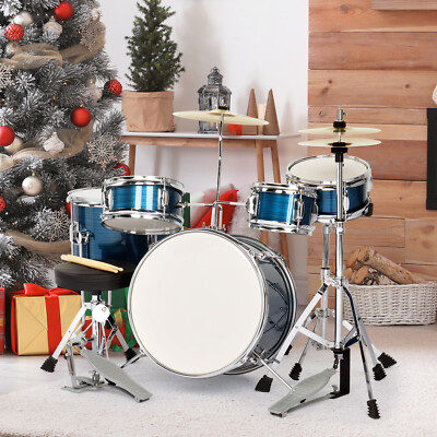 5-Piece Junior Starter Drum Kit with Cymbals, Hardware,Sticks & Throne for Child