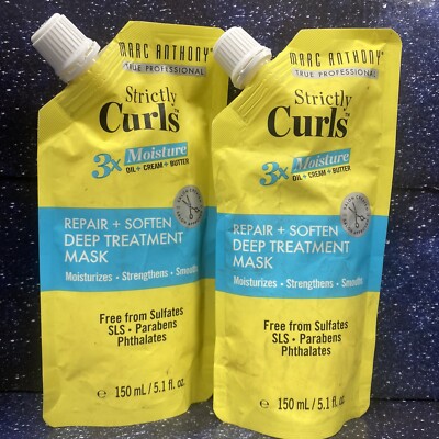2x MARC ANTHONY Strictly Curls 3x Moisture Repair Soften Deep Treatment Mask 5.1