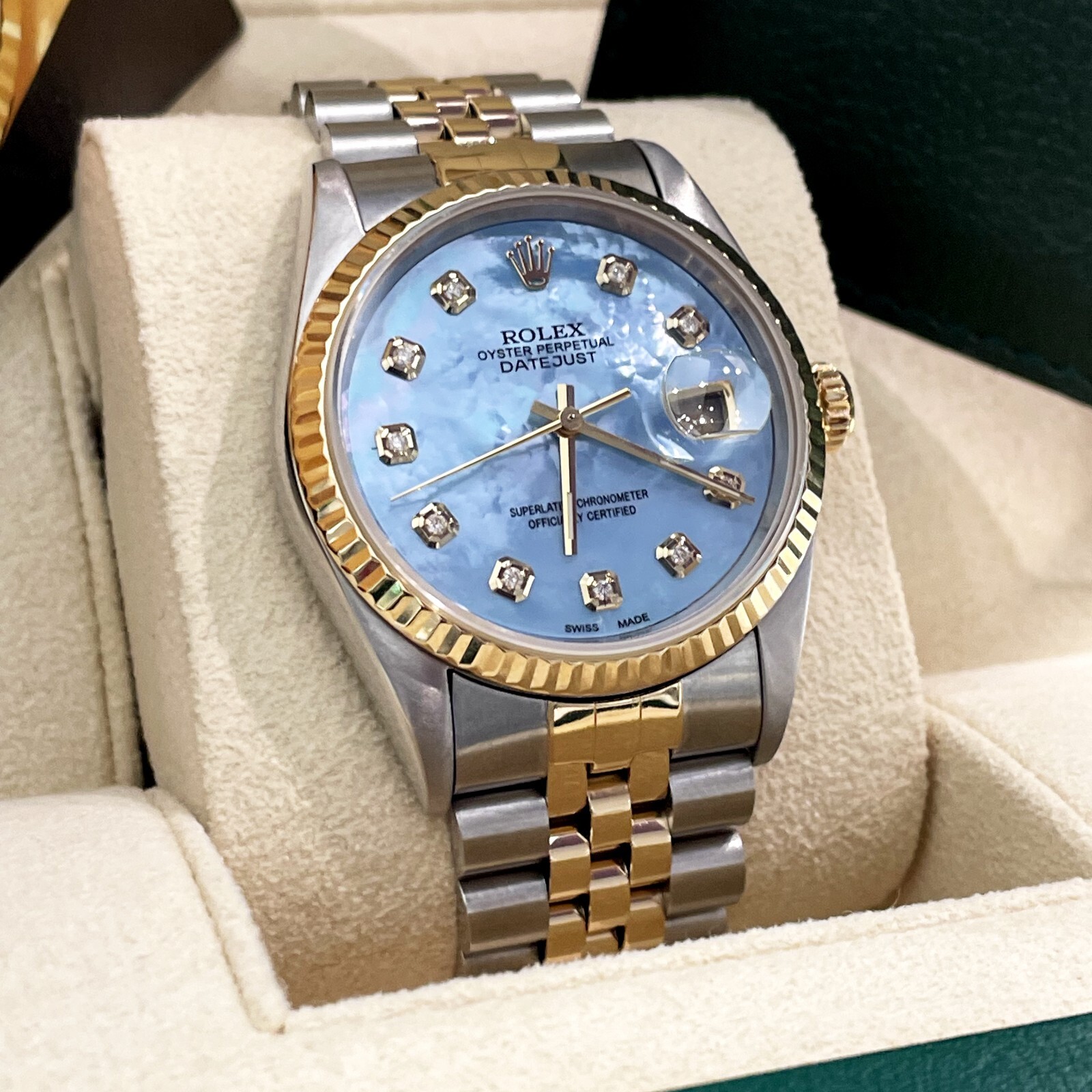 純正 ROLEX 16233 サファイアガラス風防 25-295　#2 Rolex Datejust 36 16233 Automatic 1990 Very good for $7,749
