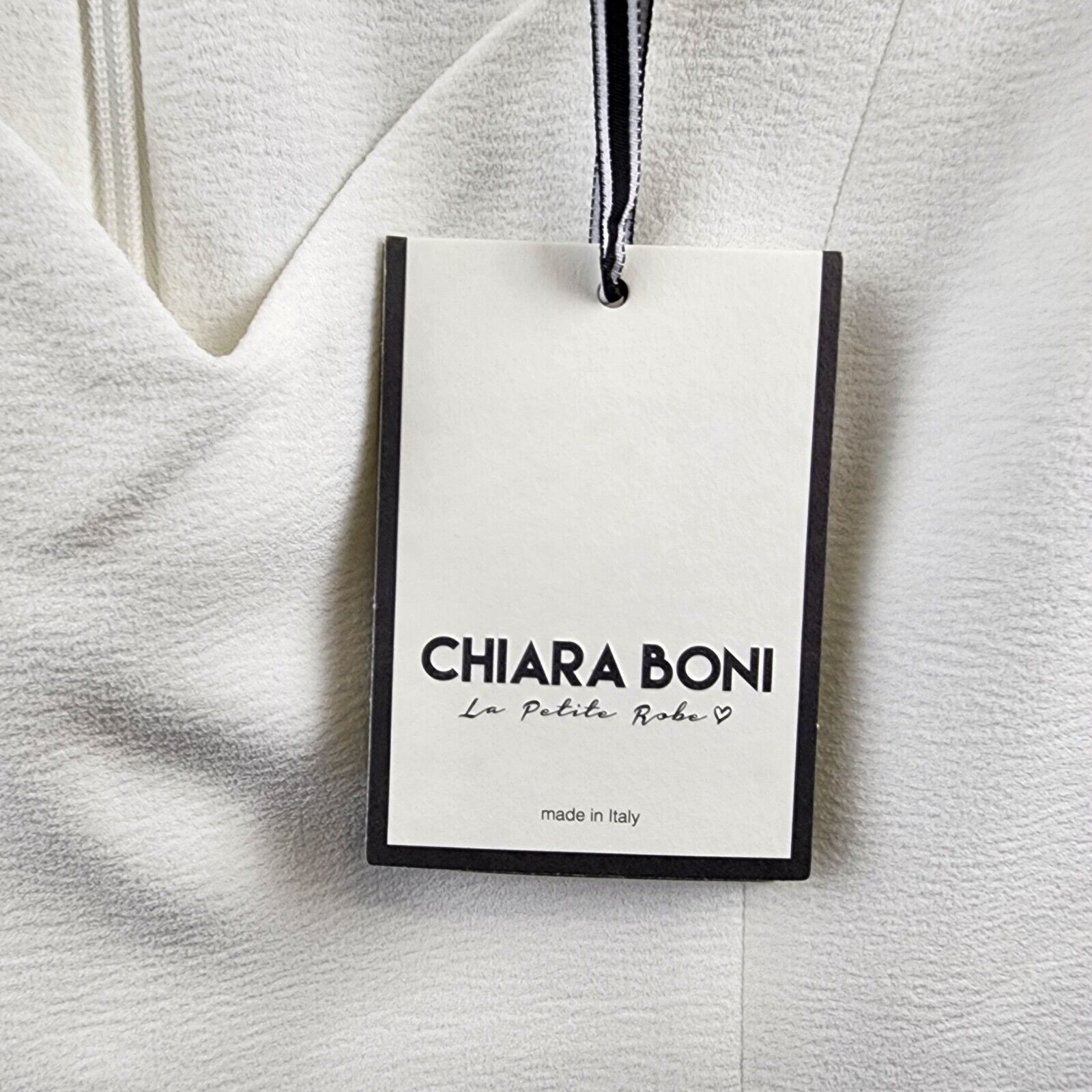 Chiara Boni La Petite Robe Dress Women's 48/12 White Sweetheart Neck Zip Closure - Picture 6 of 13