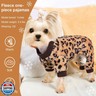 Dog Sweater Dog Pajamas for Small Dogs Girl Boy Super Soft Warm Small Puppy Sweater Pjs Cute Pet Clothes Doggie Jumpsuits Fleece Puppy Onesies Outfits for Chihuahua Yorkie, Leopard, M