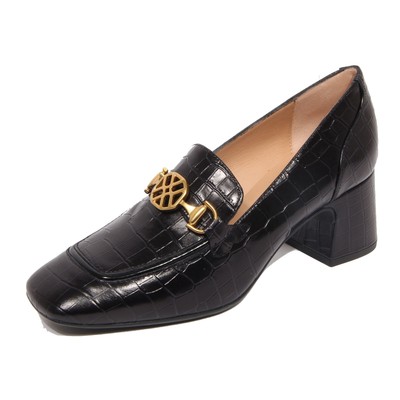 00000 G3778 DECOLLETE DONNA UNISA BLACK LEATHER SHOES WOMEN