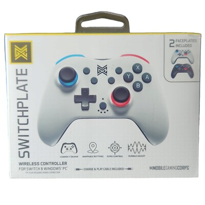 Switchplate Wireless Gaming Controller for Nintendo Switch & PC Black White