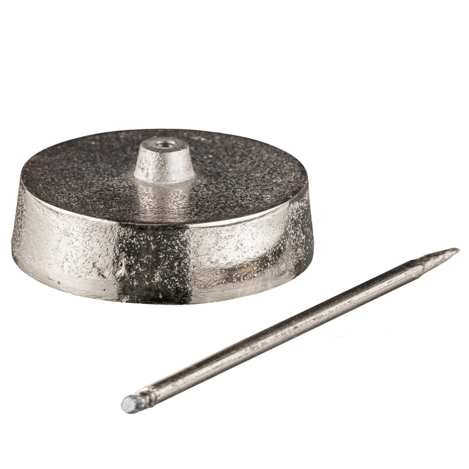 Aluminium Kerzenpick, Kerzenhalter, Kerzenteller. Ø 6,5cm Silber