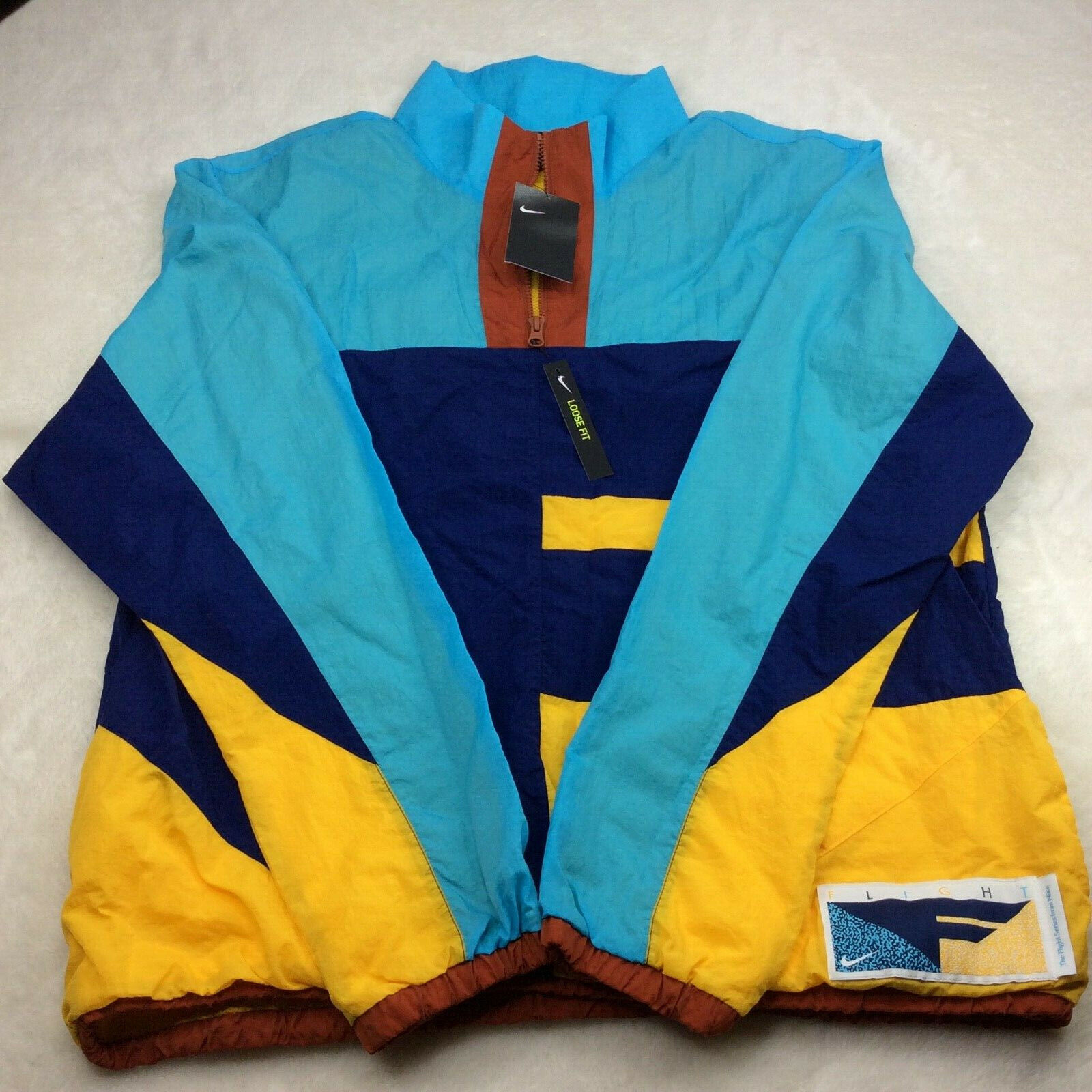 Nike Flight Basketball Half Zip Jacket Blue Yellow CN8508 Nike Flight Basketball Half Zip Jacket Blue Yellow CN8508