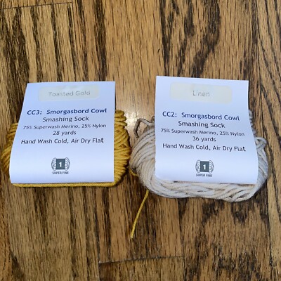 Stunning Strings Studio -Yarn  LINEN  &  TOASTED GOLD  Merino Wool Blend LOT 2