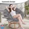 idee-home Papasan Chair Cushion, Circle Papasan Chair Cushion with Corduroy Cover (Without Chair) for Bowl Chair, 48 X 48 Inch, Light Grey
