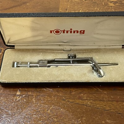 rOtring Drop Bow Compasses Vintage in Box Made in Germany Set 1