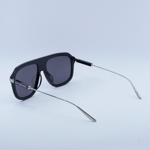 Pre-owned Gucci Gg1309s 005 Shiny Black/grey 57-17-145 Sunglasses Authentic In Gray