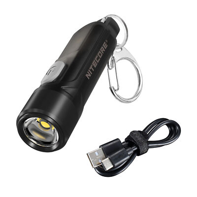NITECORE TIKI LE 300 Lumen Keychain Flashlight Red/Blue LED + USB-C Cable