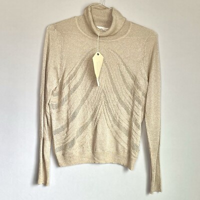 Anthropologie Angel Of The North Sz M NWT Top Mesh Metallic Gold Lightweight