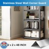 Fengone 6 Pack Stainless Steel Wall Corner Guard Metal Wall Corner Guard Wall Protection 304 Stainless Corner Guard 2 x 2 x 48 inch with 90-Degree Angle