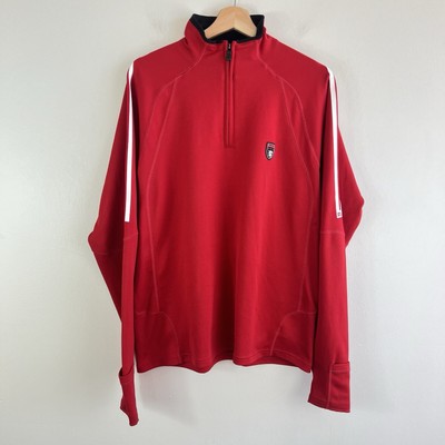VTG Polo Sport Ralph Lauren 1/4 Zip Large Pullover Sweater Lion Crest Red