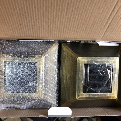 Solar Powered Post Cap LED Lights Set of 2 Rustic Copper Plastic 4
